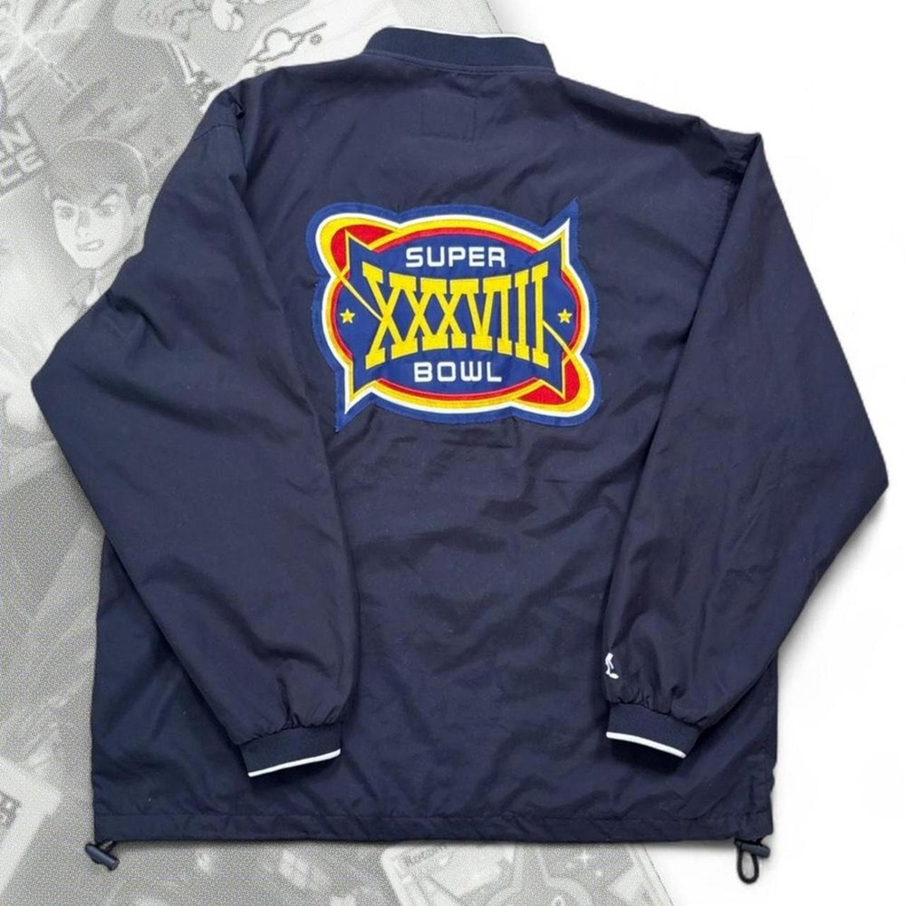Vintage NFL Carolina Panthers Super Bowl XXXVIII Quarter Zip Windbreaker Jacket